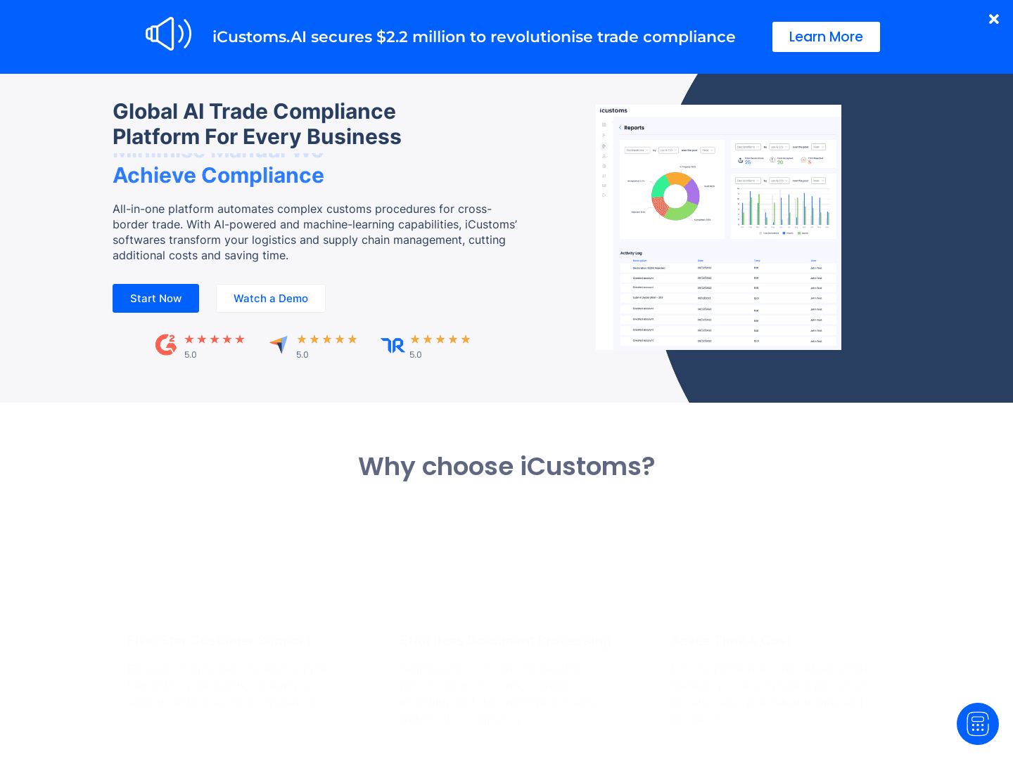 iCustoms.AI Secures $2.2m Funding for AI Trade Compliance