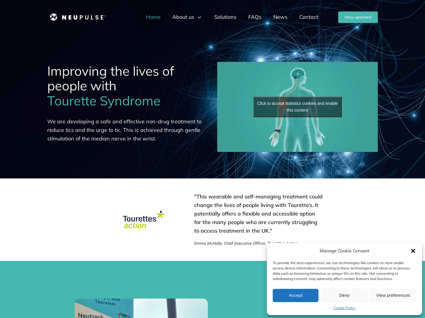"Neupulse Secures £500,000 Funding for Tourette's Device"