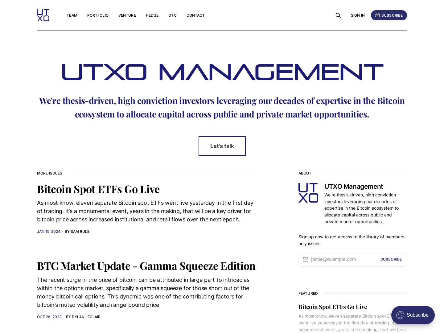 UTXO Management